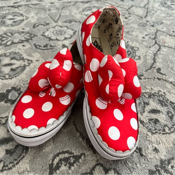 Vans Girls X Disney Authentic Gore red spot sneakers Size 2.5 - Picture 6 of 10
